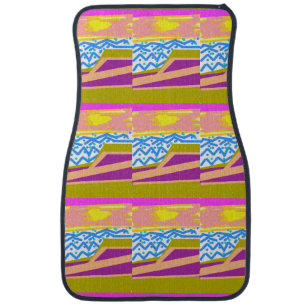 Sunset Yacht Waves Car Floor Mat