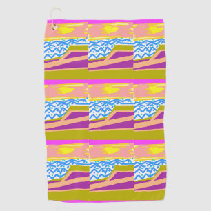 Sunset Yacht Waves Golf Towel
