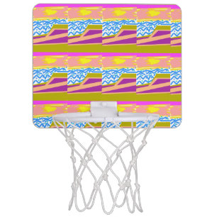 Sunset Yacht Waves Mini Basketball Hoop