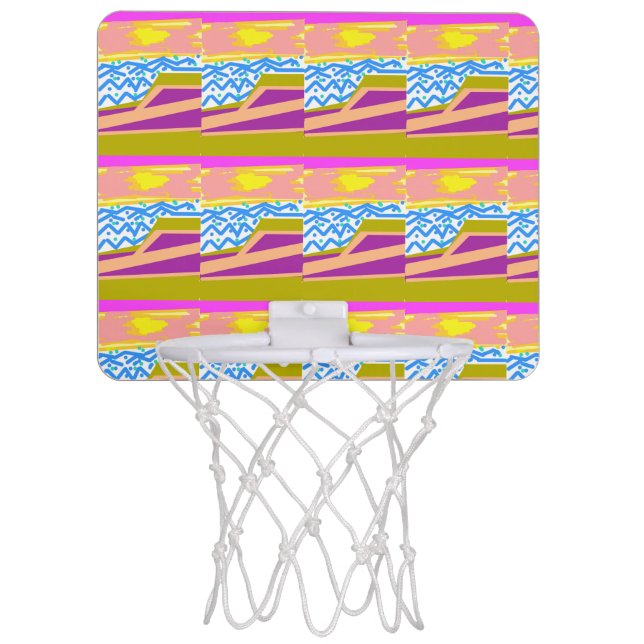 Sunset Yacht Waves  Mini Basketball Hoop (Front)