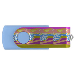 Sunset Yacht Waves USB Swivel Flash Drive