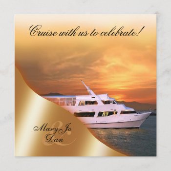Sunset Yacht Wedding Nautical Invitation by glamprettyweddings at Zazzle