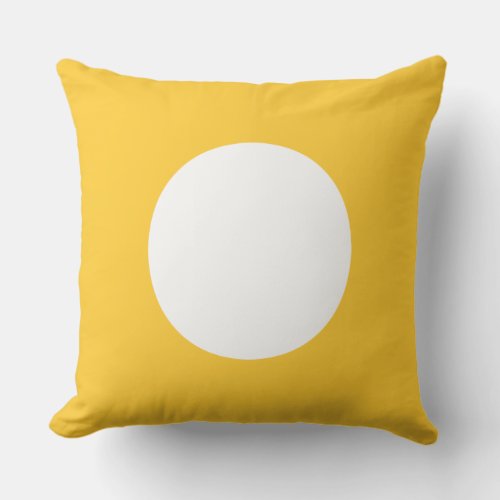 Sunset Yellow and White Polka Dot Reversible Throw Pillow