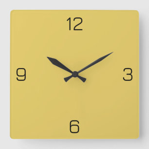 Sunset Yellow E6CB5F Color - Add Your Name Option Square Wall Clock