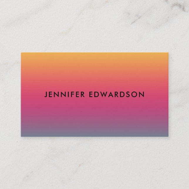Sunset yellow magenta teal gradient professional business card (Front)
