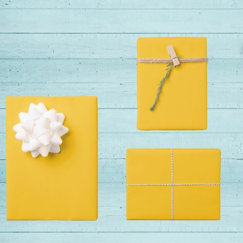 Sunset Yellow Solid Color Wrapping Paper Sheets