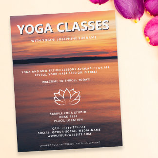 Sunset Yoga Classes Yoga Studio Promotional Flyer