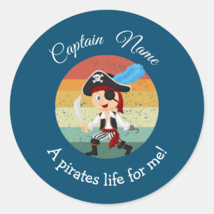 Sunset YOUNG Feather Boy Party Pirate Classic Round Sticker