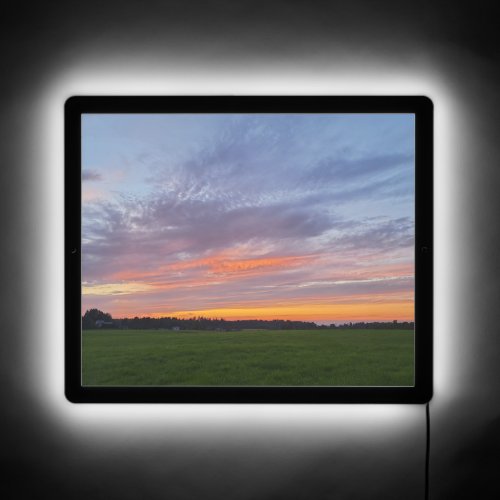 Sunsets and Felds Scenic Photograph  LED Sign
