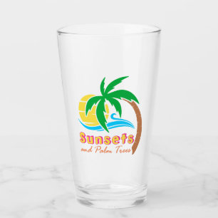 Sunsets And Palm Trees Summer Season Glass