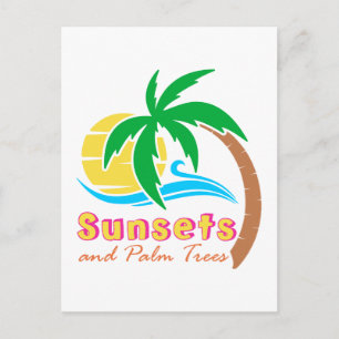 Sunsets And Palm Trees Summer Season Postcard