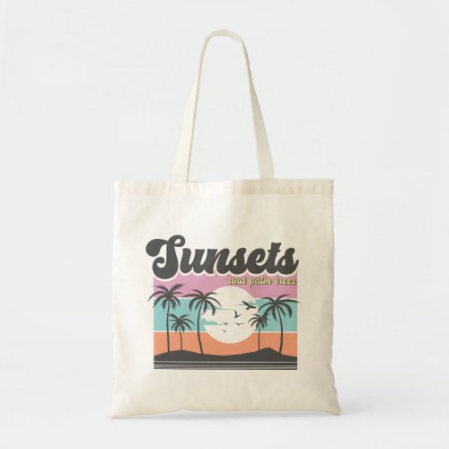 Sunsets And Palm Trees Tote Bag