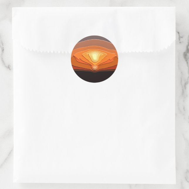 SUNSETS CLASSIC ROUND STICKER (Bag)