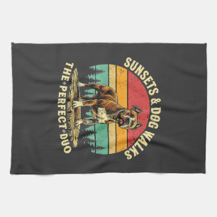 Sunsets & Dog Walks - The Perfect Duo Kitchen Towel