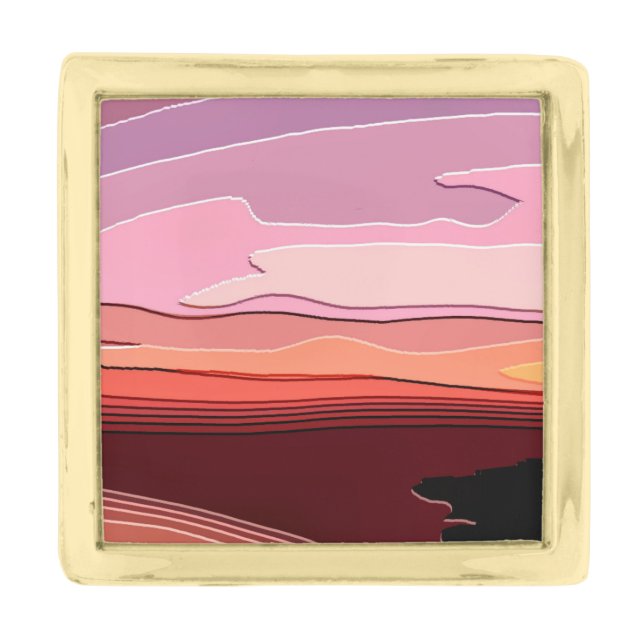 SUNSETS GOLD FINISH LAPEL PIN (Front)
