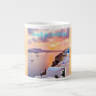 Sunsets in Santorini Giant Coffee Mug
