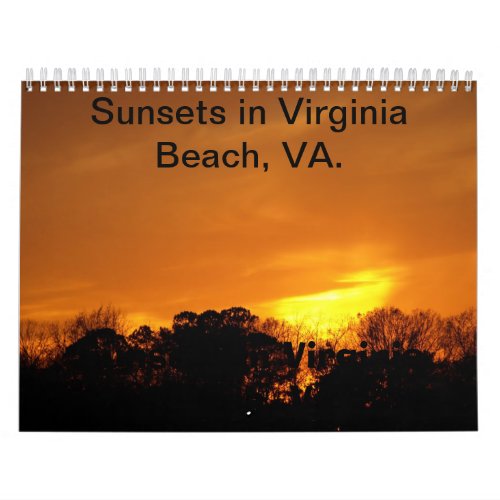 Sunsets in Virginia Beach VA calendar Calendar