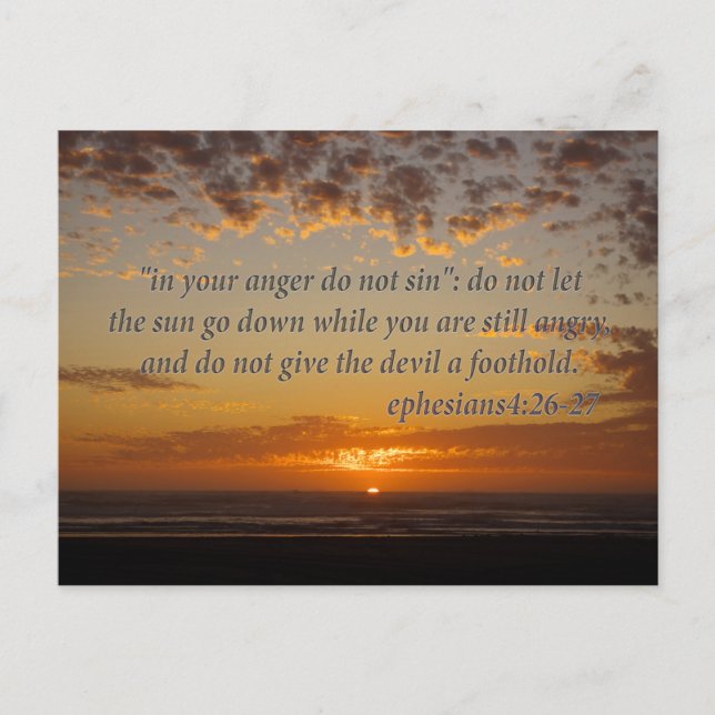 sunset's last moment with ephesians 4:26-27 postcard (Front)