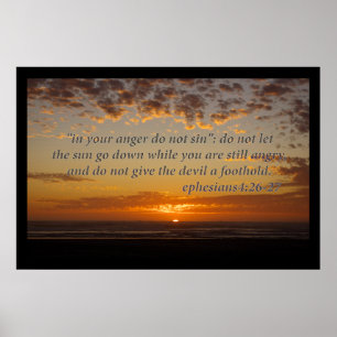 sunset's last moment with ephesians 4:26-27 poster