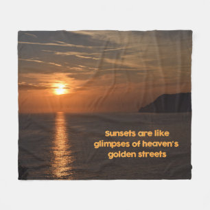 Sunsets Like Glimpses of Heaven's Golden Streets Fleece Blanket