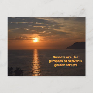 Sunsets Like Glimpses of Heaven's Golden Streets Postcard