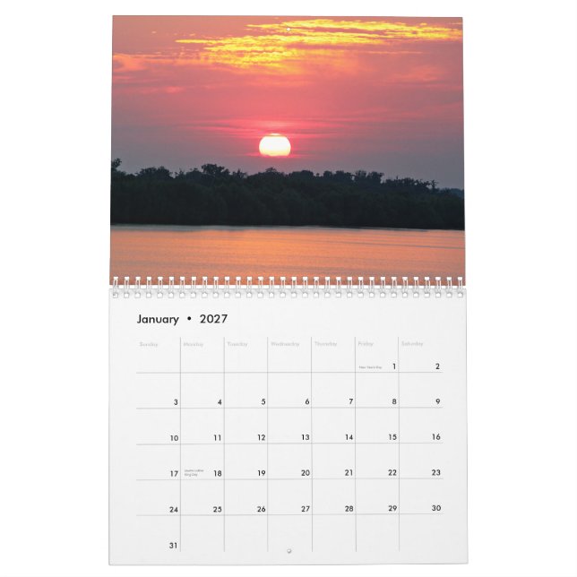 Sunsets on the Gulf of Mexico 2013 Calendar (Jan 2027)
