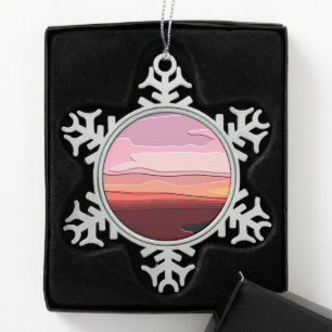 SUNSETS SNOWFLAKE PEWTER CHRISTMAS ORNAMENT