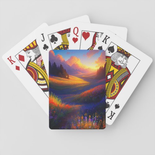 Sunsets Splendor in the Meadow Poker Cards