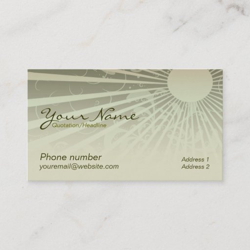 Customizable Sunshina Business Card
