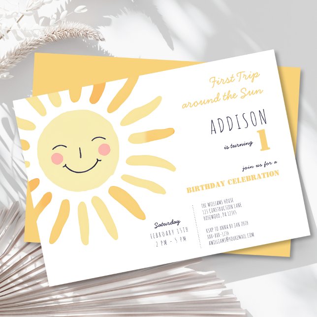 Sunshine 1st Birthday Invitation (Creator Uploaded)