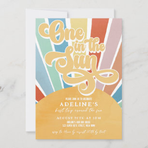 Sunshine 1st Birthday Rainbow Colorful Boho  Invitation