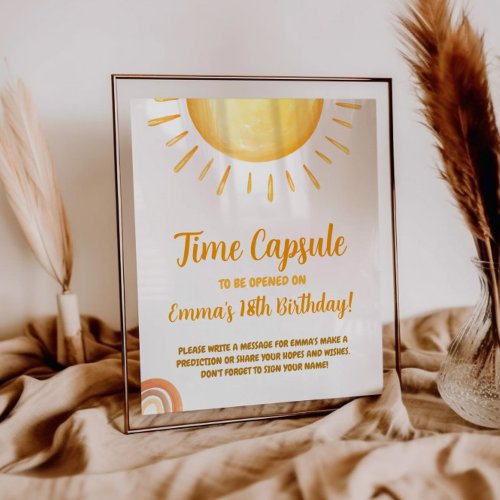 Sunshine 1st Birthday Time Capsule Sign