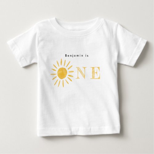 sunshine 1st birthday watercolor sun  baby T_Shirt