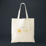 sunshine 1st birthday watercolor sun  tote bag<br><div class="desc">Sunshine 1st birthday watercolor sun yellow modern elegant birthday design</div>