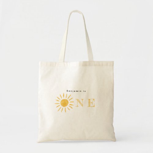 sunshine 1st birthday watercolor sun  tote bag