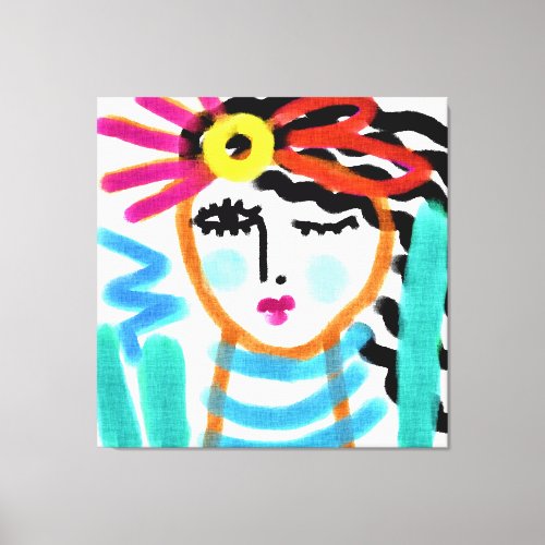 Sunshine Abstract Digital Portrait of a Woman Canvas Print