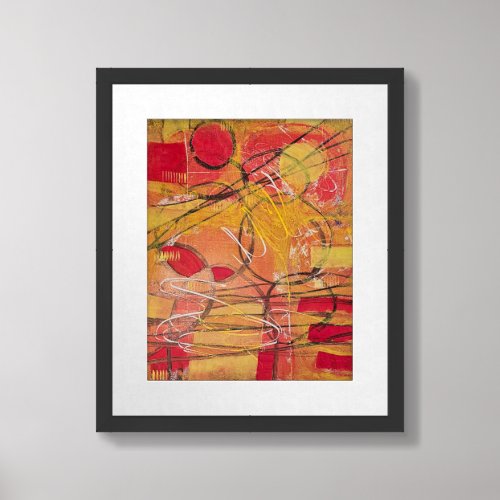 Sunshine Abstract Orange acrylic paint art print
