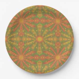 "Sunshine" abstract pattern in orange and yelllow Paper Plates