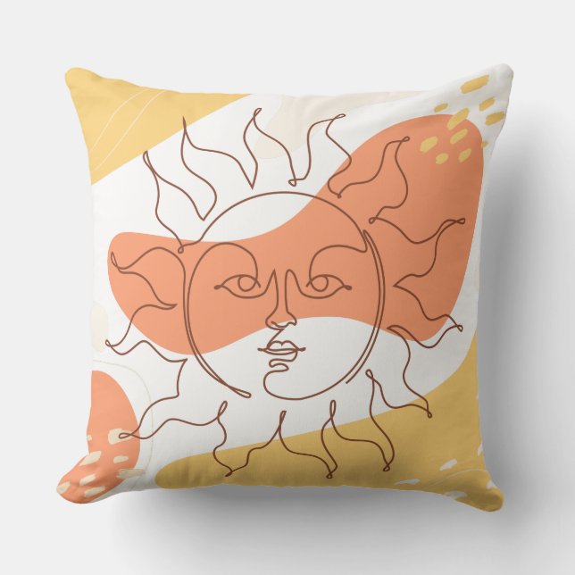 Sunshine Abstract Throw Pillow (Front)