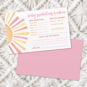 Sunshine Advice Predictions Card Sun Baby Shower