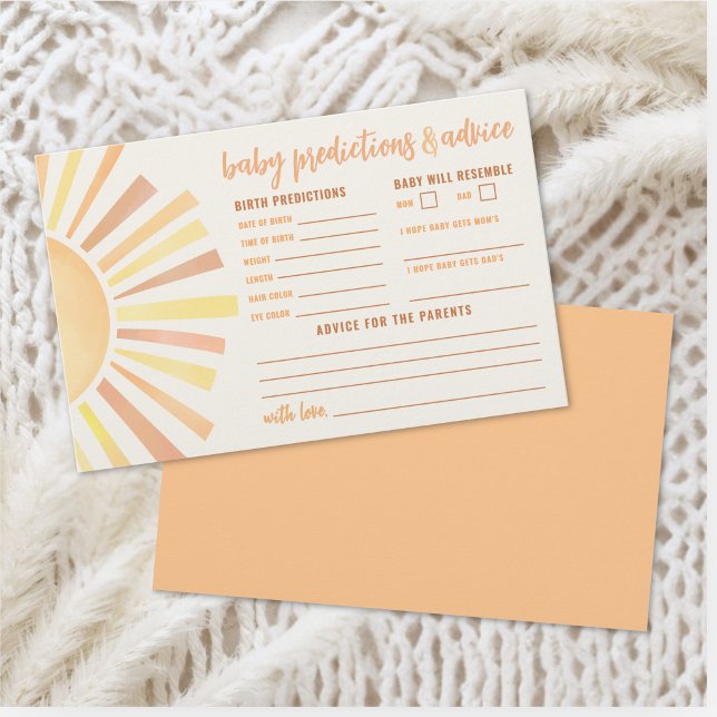 Sunshine Advice Predictions Card Sun Baby Shower (Sunshine Advice Predictions Card Sun Baby Shower )