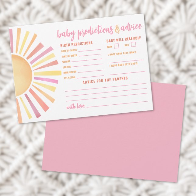 Sunshine Advice Predictions Card Sun Baby Shower (Sunshine Advice Predictions Card Sun Baby Shower )