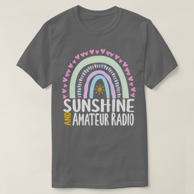 Sunshine and Amateur Radio Cute Rainbow for Womens T-Shirt (Design Front)