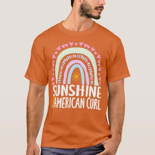 Sunshine and American Curl Cute Rainbow Gift for W T_Shirt