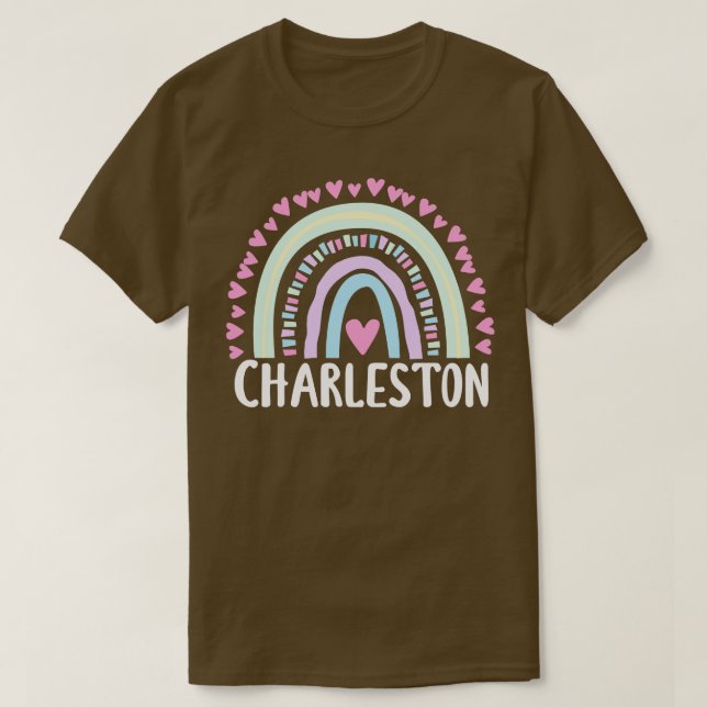 Sunshine and Charleston South olina Cute Rainbow G T-Shirt (Design Front)