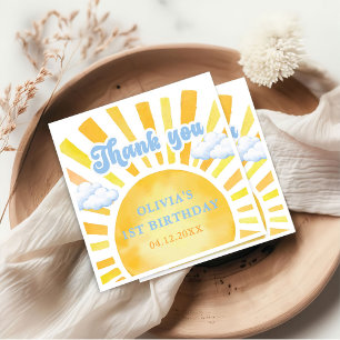 Sunshine and Clouds Birthday Party  Napkins