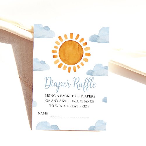 Sunshine And Clouds Diaper Raffle Enclosure Card