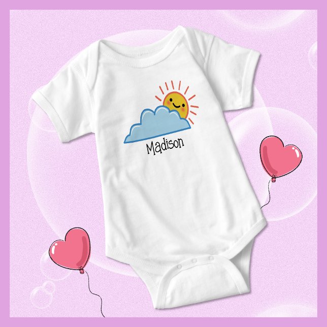 Sunshine And Clouds Personalized Baby Bodysuit (Creator Uploaded)