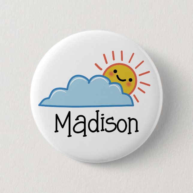 Sunshine And Clouds Personalized Button (Front)