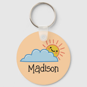 Sunshine And Clouds Personalized Keychain